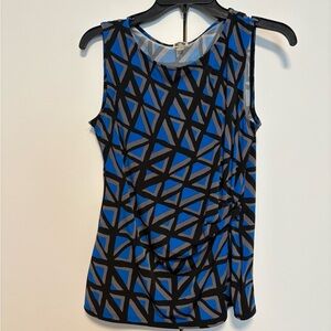 Anne Klein Blue Geometric Tank Top